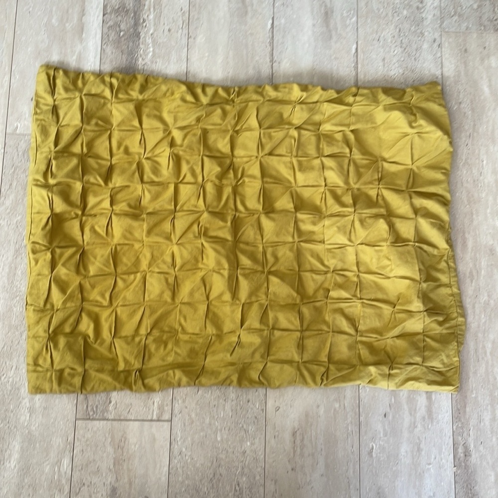 West Elm Quilted Standard Pillow Sham Boho Decor Mustard Yellow